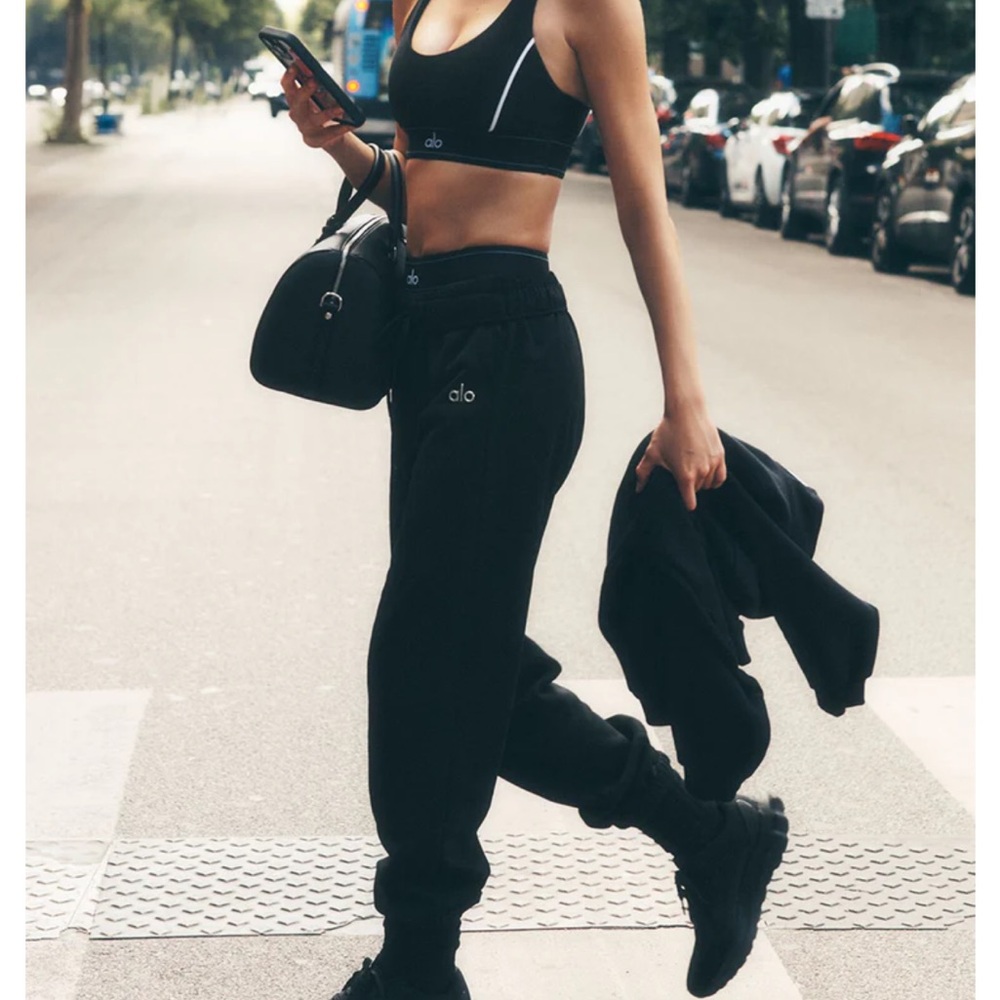 ALO Yoga Black High-Rise Jogger Sweatpants